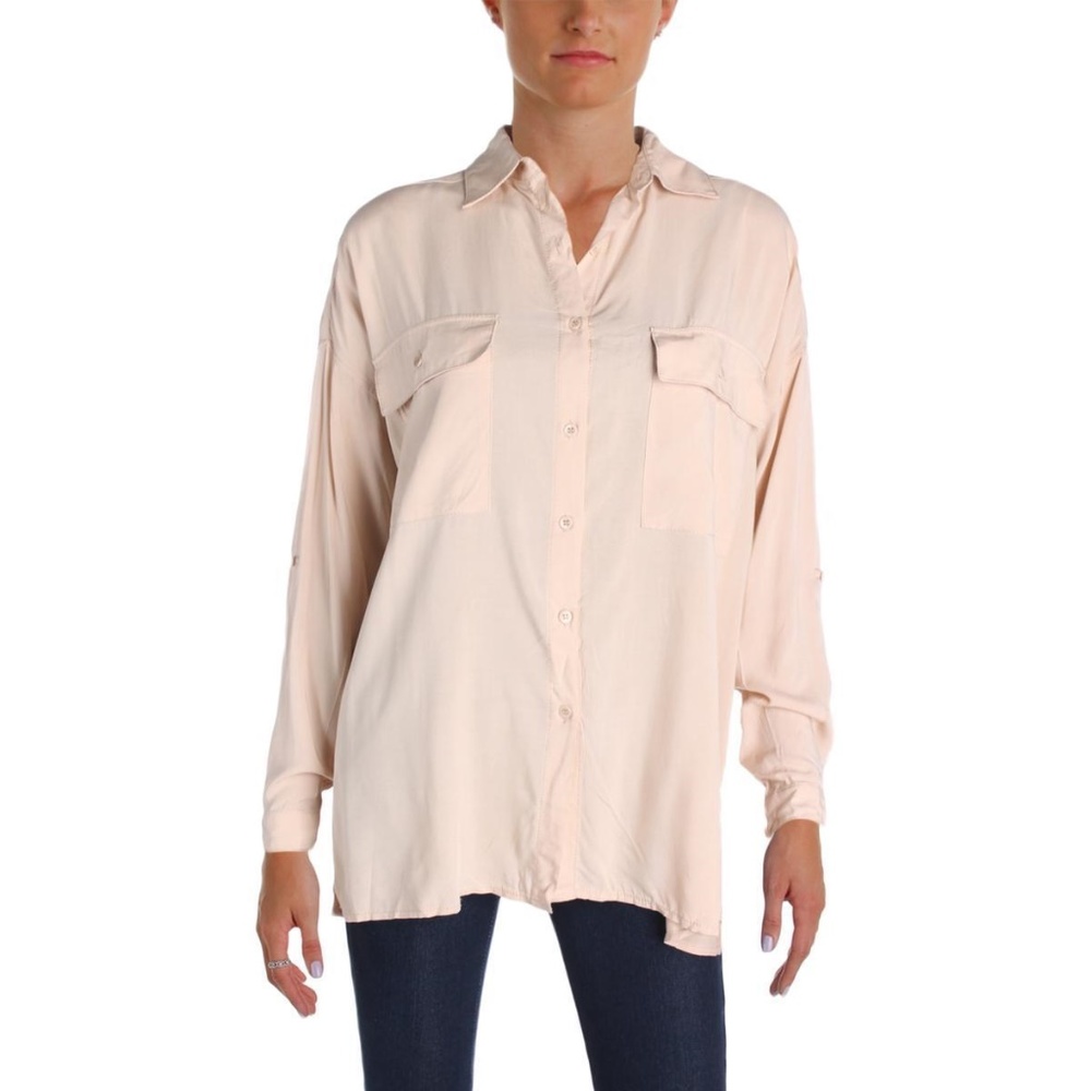Max Studio Women's Marion Blush Solid Shirt Size M